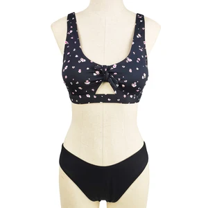 Quick Dry Bathing Suit Unique Hollow Design Beachwear Swimwear with Floral Patterns Breathable Two Piece Women's Bikinis Set