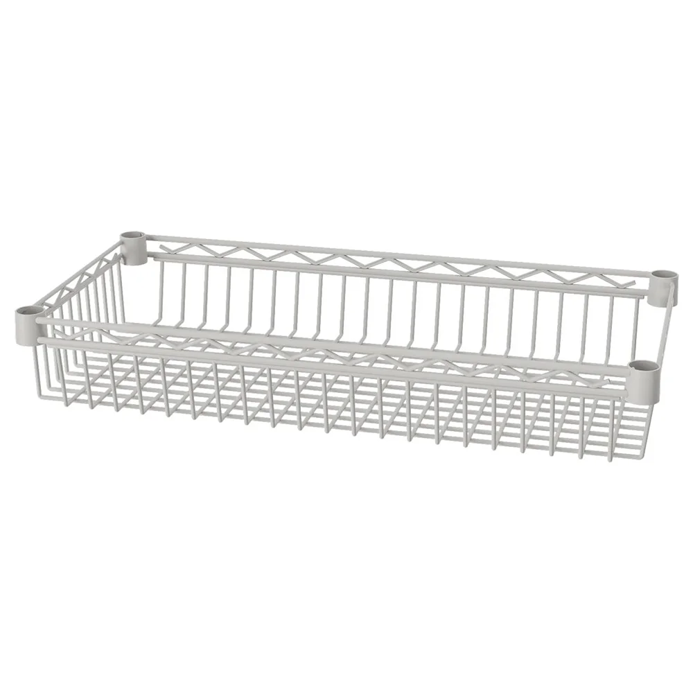 6 Tier Big Basket Shelf Wire Shelving Unit Adjustable Storage Shelves Rack for Kitchen Office Pantry Corner Metal Wheels White