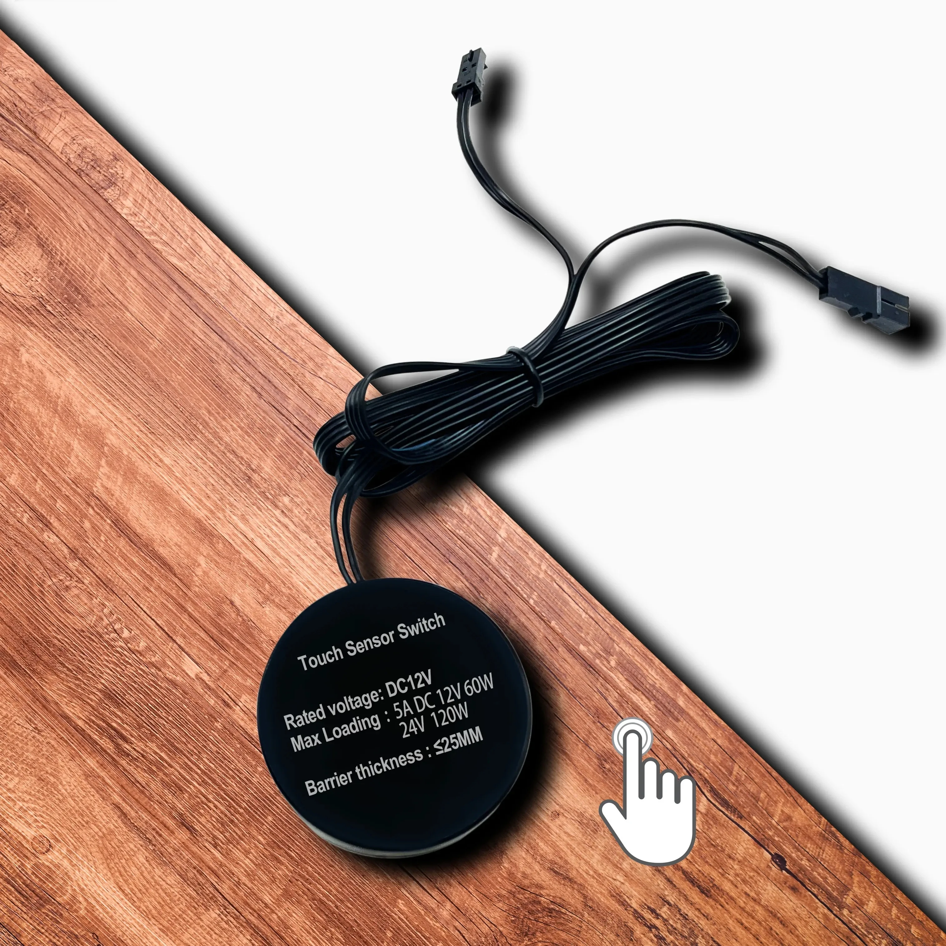 12V LED Touch Dimmer Switch Indoor Hidden Smart Home Strip Lights Smart Sensor for Wood Glass Shades Penetrates Dimming