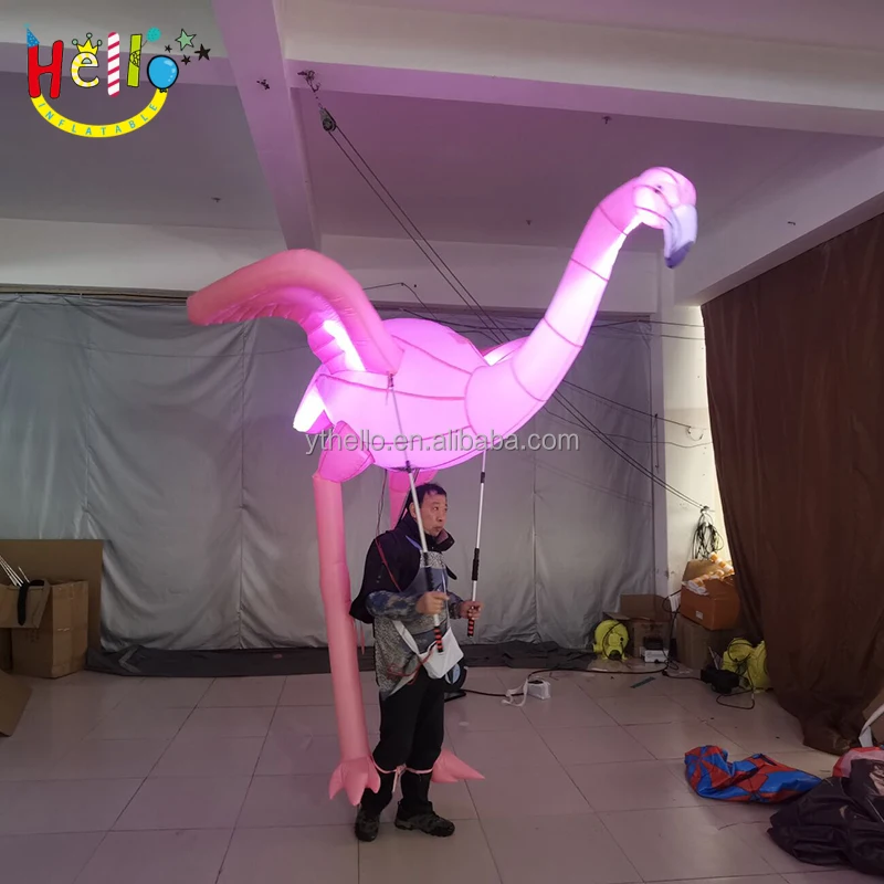 New Design Inflatable White Flamingo Puppet Costume Balloon