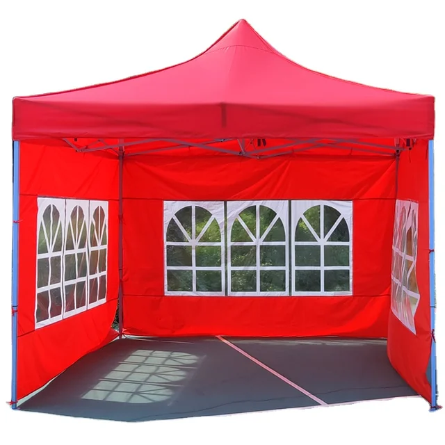 4 Sides Fullwalls Blue Color Portable Gazebo Tent With Zipper Door And Window