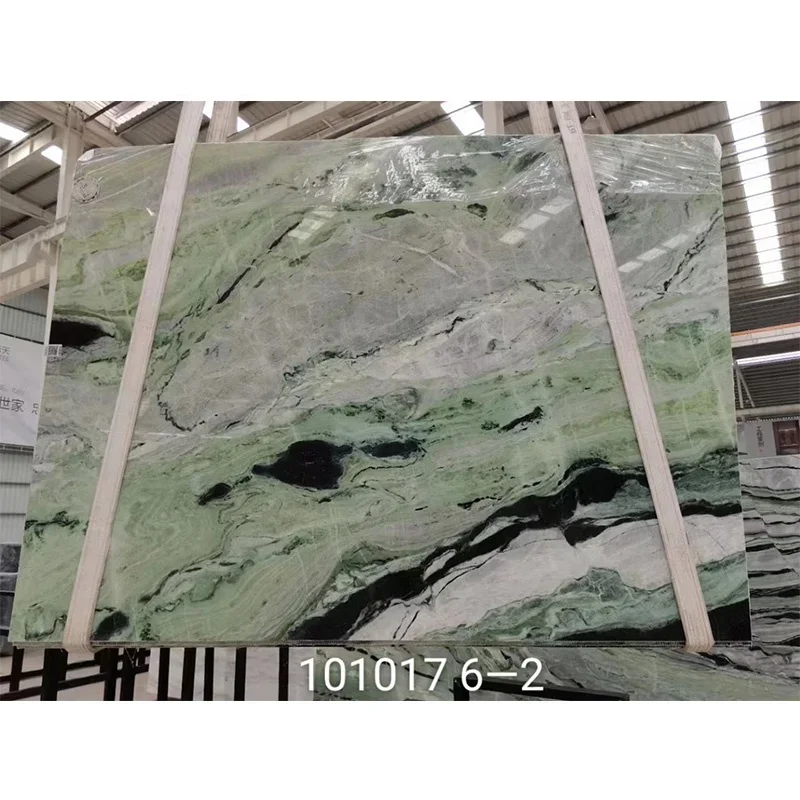Luxury China Green Marble Slabs for Background Wall Design Light Green Marble Slab for Countertop