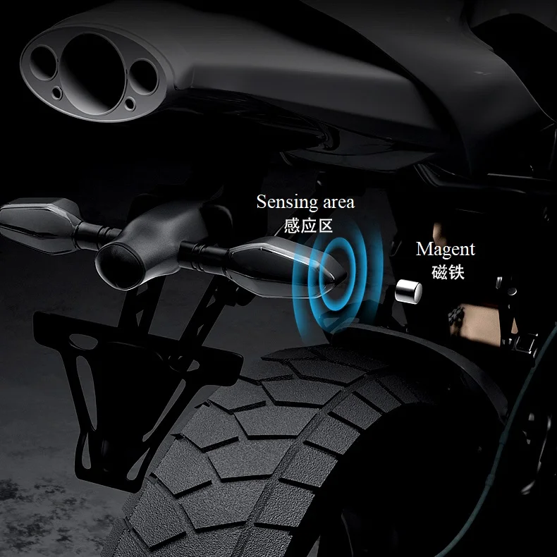 Universal Motorcycle RGB Turn Signal Amber Blink Projector Indicator Lamp Motorbike Scooter Flasher Cornering Signal Tail Light