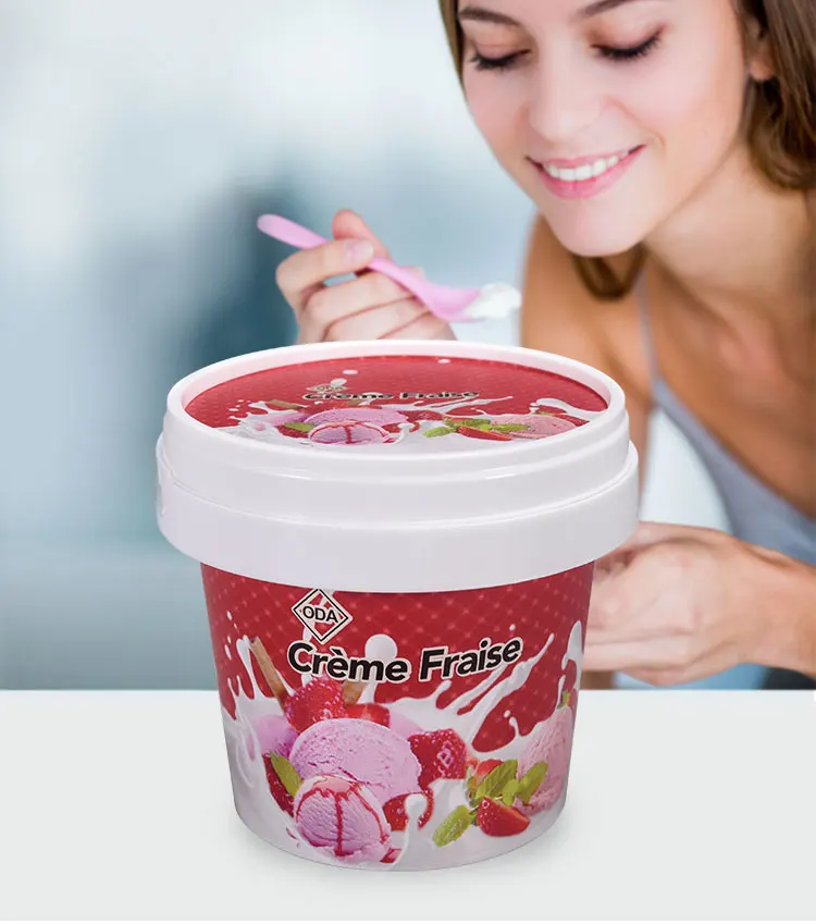 125ml IML Plastic Ice Cream Container With Spoon Wholesale