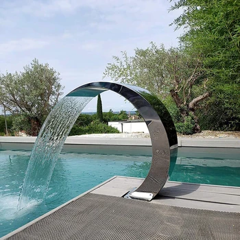Garden Decoration Pool Fountain Water Blade Waterfall SS304 Stainless Steel Pool Waterfall  Cascade Water Features