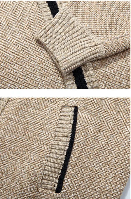 Autumn winter knnited thicken cashmere full zipper jackets plus size men cardigan sweater coat_voghion.com