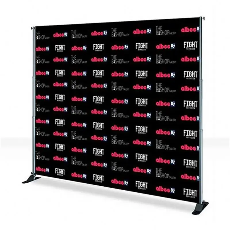 DD Display Printed Banner Stand Adjustable Telescopic Trade Show Backdrop Step and Repeat Frame