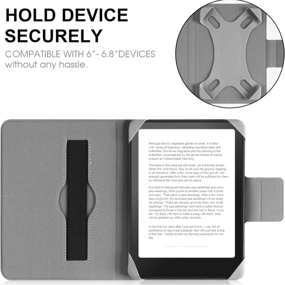 product universal protective case for 68  7 inch e readers for kindle for kobo for paperwhite e reader elastic strap case laudtec-6