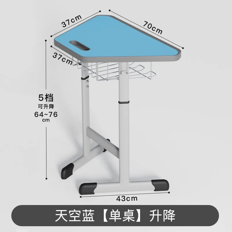 Adjustable trapezoid student desk Student School Desk And Chair Set middle school desk and chair