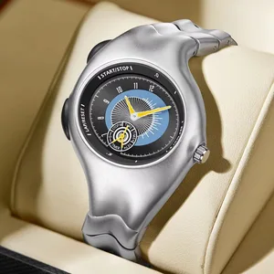 Customized Alien Melting Twisted Quartz Watch Abstract Distorted Curved Watches Men Wrist Relojes Hombre