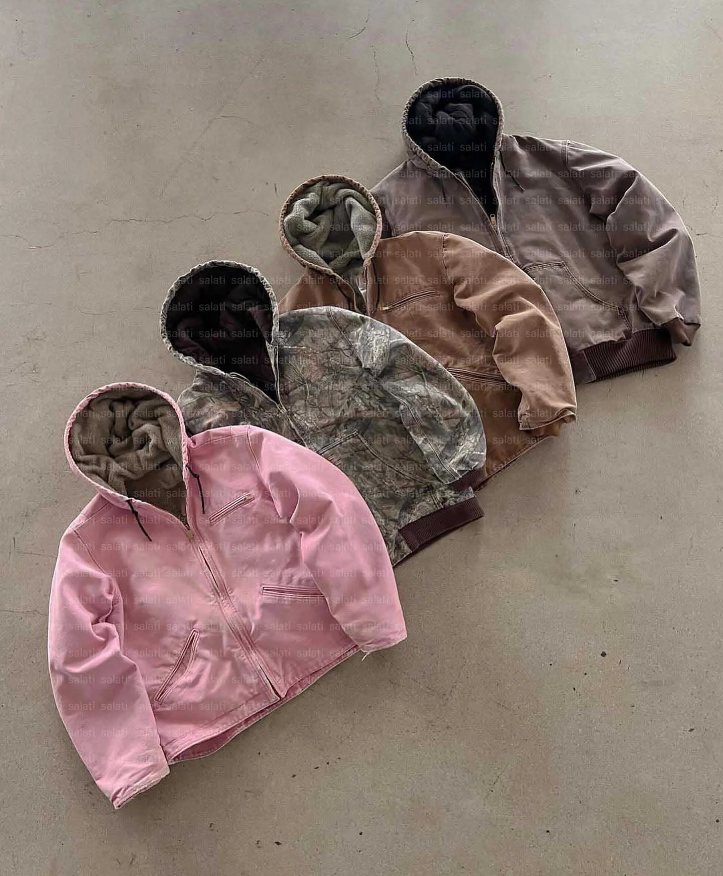 Salati Custom Twill Duck Canvas Distressed Mechanic Trucker Cargo Carpenter Detroit Worker Workwear Bomber Hoody Work Jacket Men gallery 4