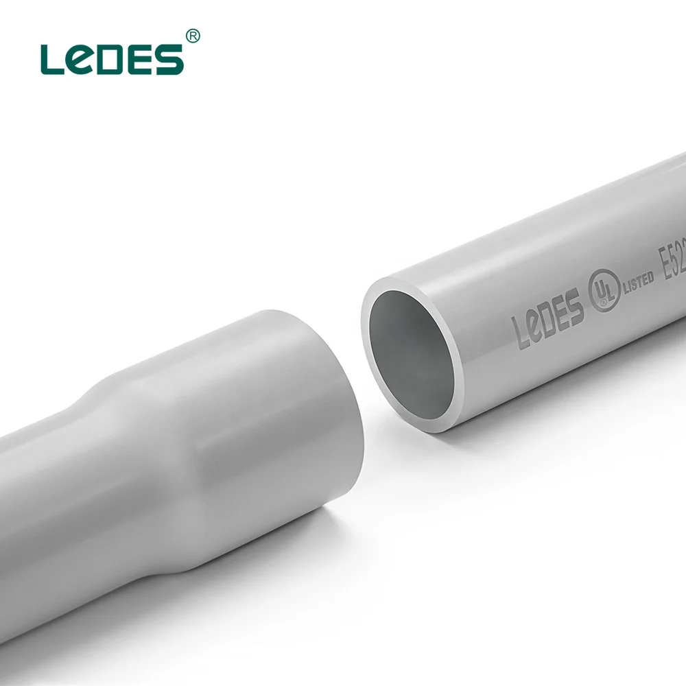 LeDES 3/4" Conduit CSA Schedule 40 PVC Pipe FT4 Fire Rated Sunlight Resistant Trusted China Factory for 1/2" Electrical Conduits