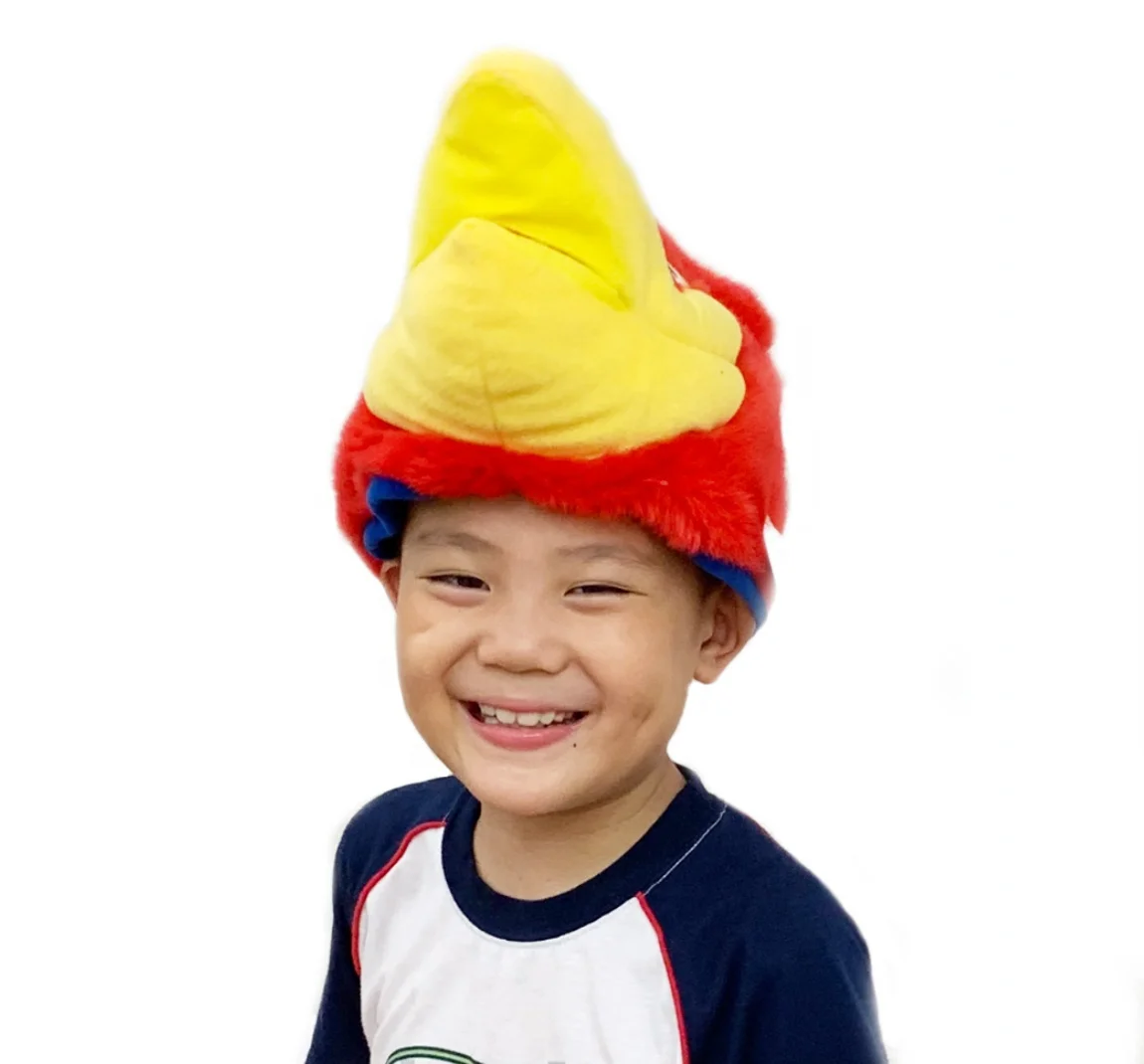 Customized Plush Animal Fuzzy Hat for Kids Stuffed Lovely Plush Hat Bird Shape Soft Doll Funny Red Hat