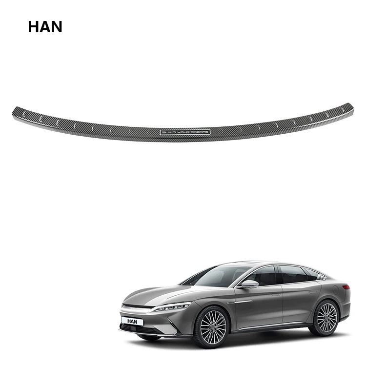 Car ABS Tailgate Guard Plate Outer Rear Trunk Boot Bumper Guard Sill Protector Rear Bumper Scuff Plate for BYD Han