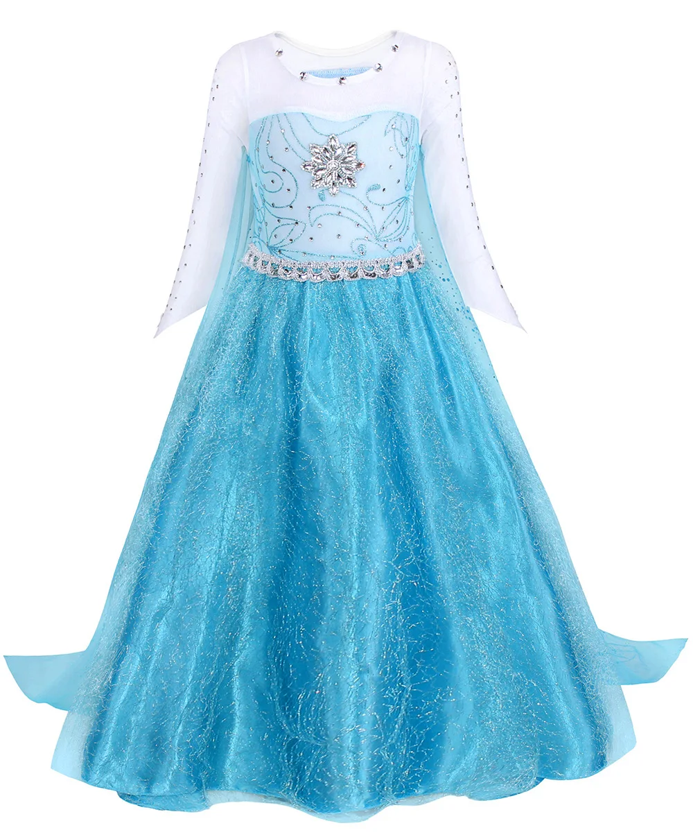 Halloween Cosplay Dresses Elsa Costume Kids Girls Princess Costumes Rapunzel Anna Elsa Snow White Fancy Dress With Jewelry Toy