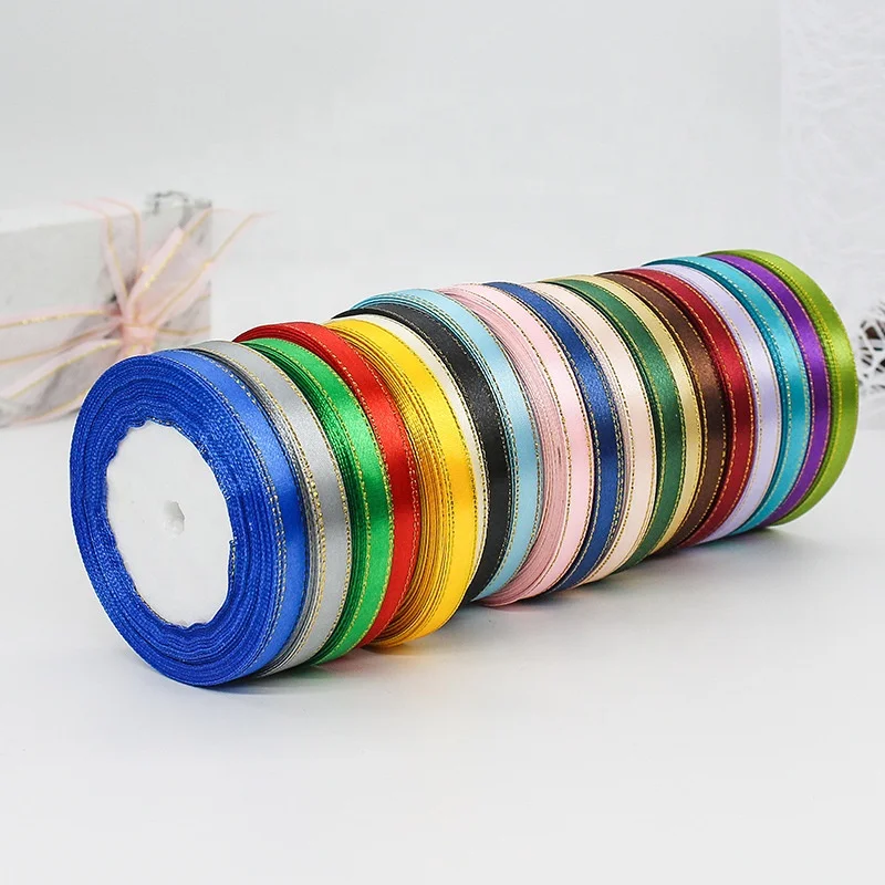 Небольшой минимальный заказ 1 см золотой край лента Подарочная коробка упаковка аксессуары для головных уборов одежды цветная