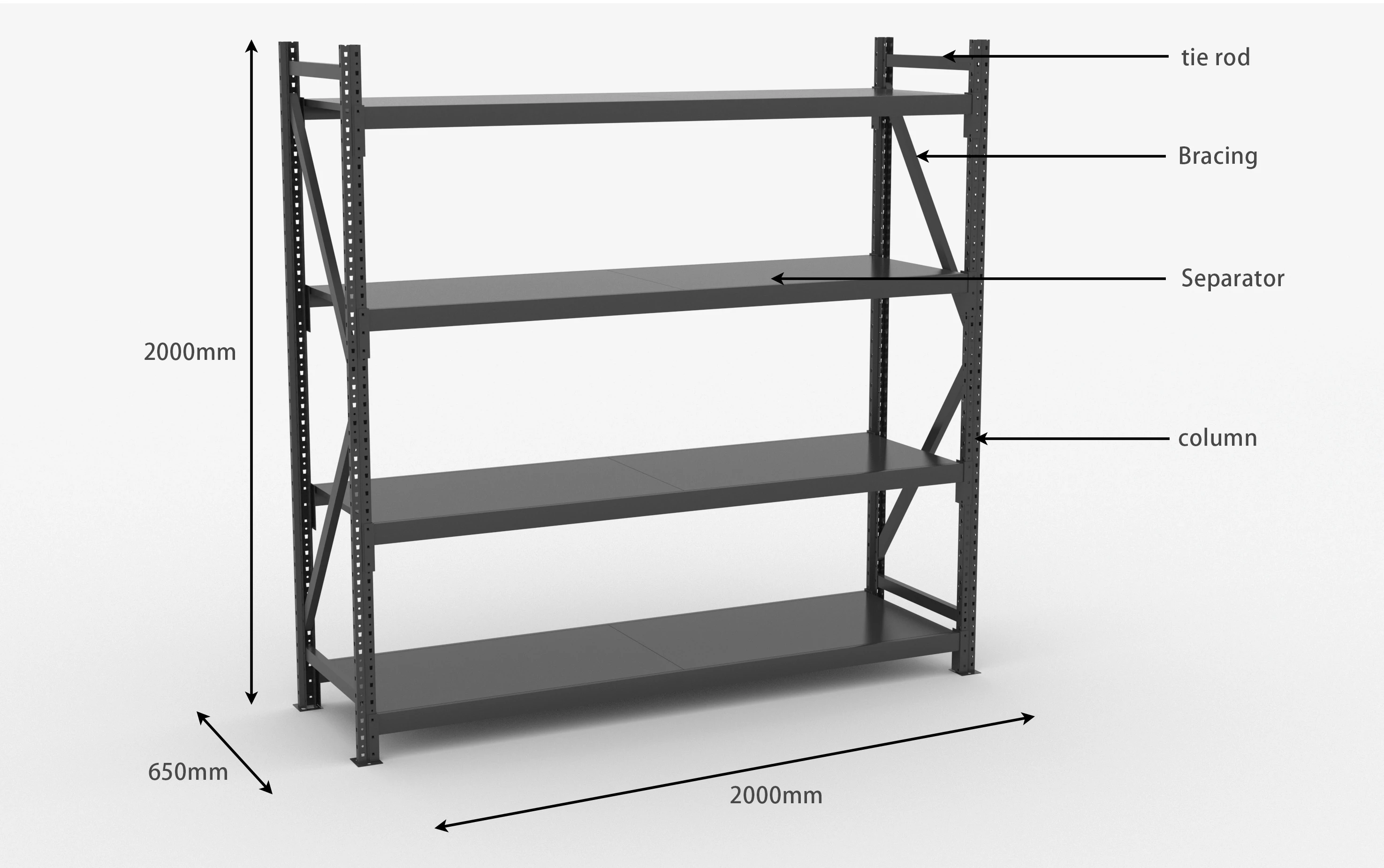 Xinde Factory 200kg 300kg Per Layer Metal Light Duty Storage Rack Shelf Warehouse Stacking Racks