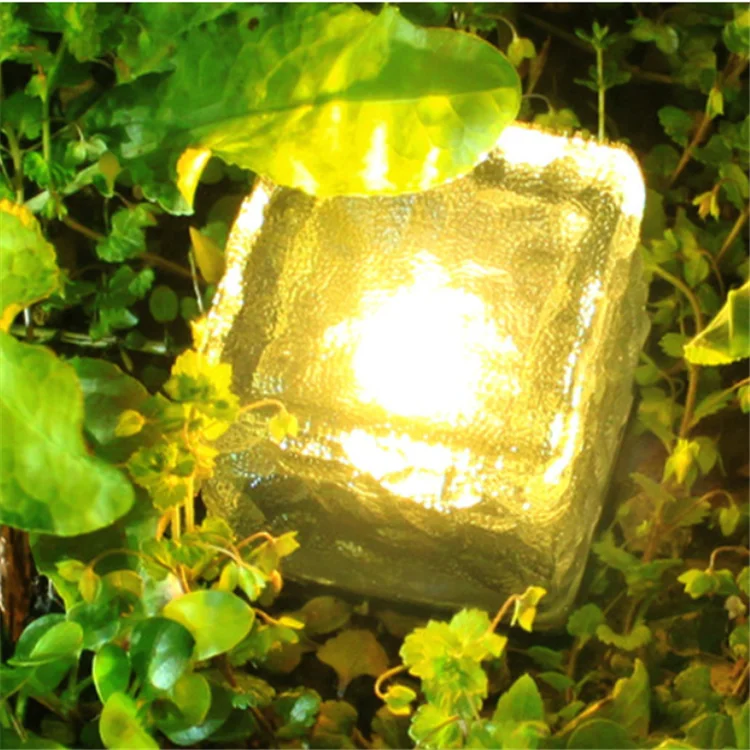 High Quality LED Solar Ground Tile Lamp Garden Lighting Ice Cube Path Floor Stair Buried Light