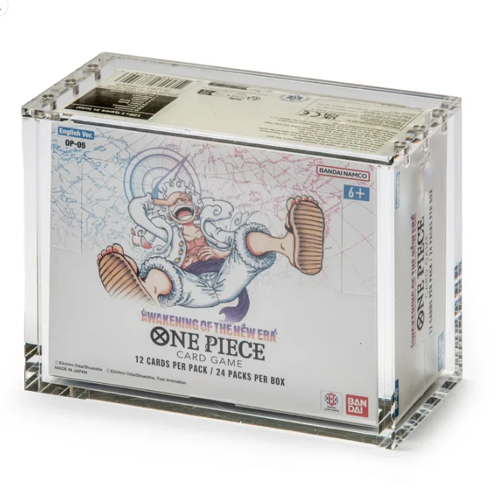Estuche expositor de caja de sobres de refuerzo de One Piece OP03-OP09, estuche protector UV personalizado con tapas magnéticas y cubierta superior de acrílico