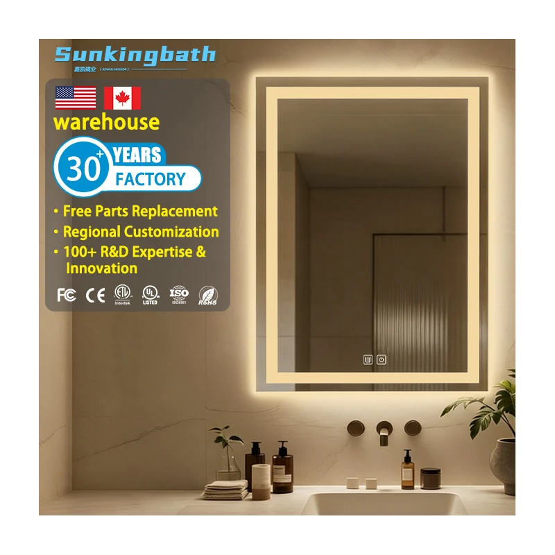 Hotel Two Years Warranty Antifog Smart Mirror Touch Swtich Frameless Espejos Led Maquillaje Led Bathroom Mirror with Led Light