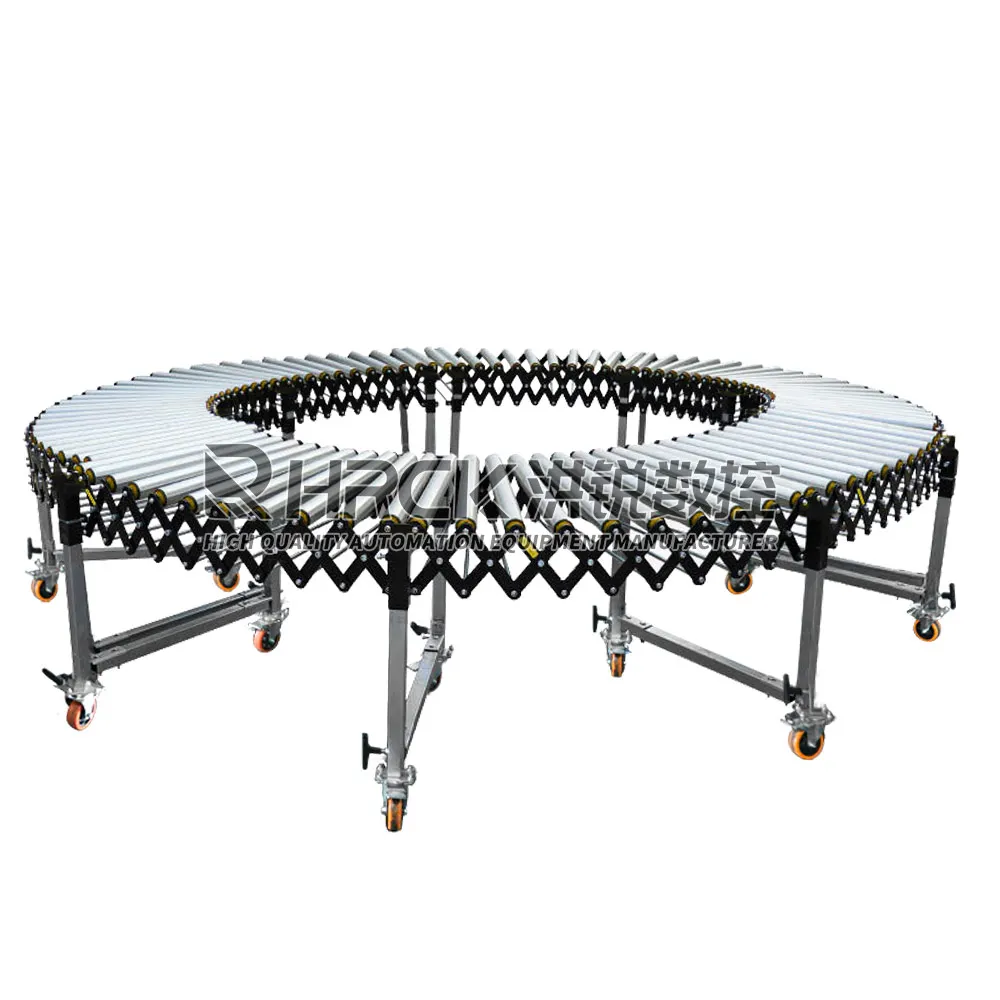 Hongrui Customized Factory Direct Sale Customized Flexible Expandable Gravity Roller Conveyor For Sale