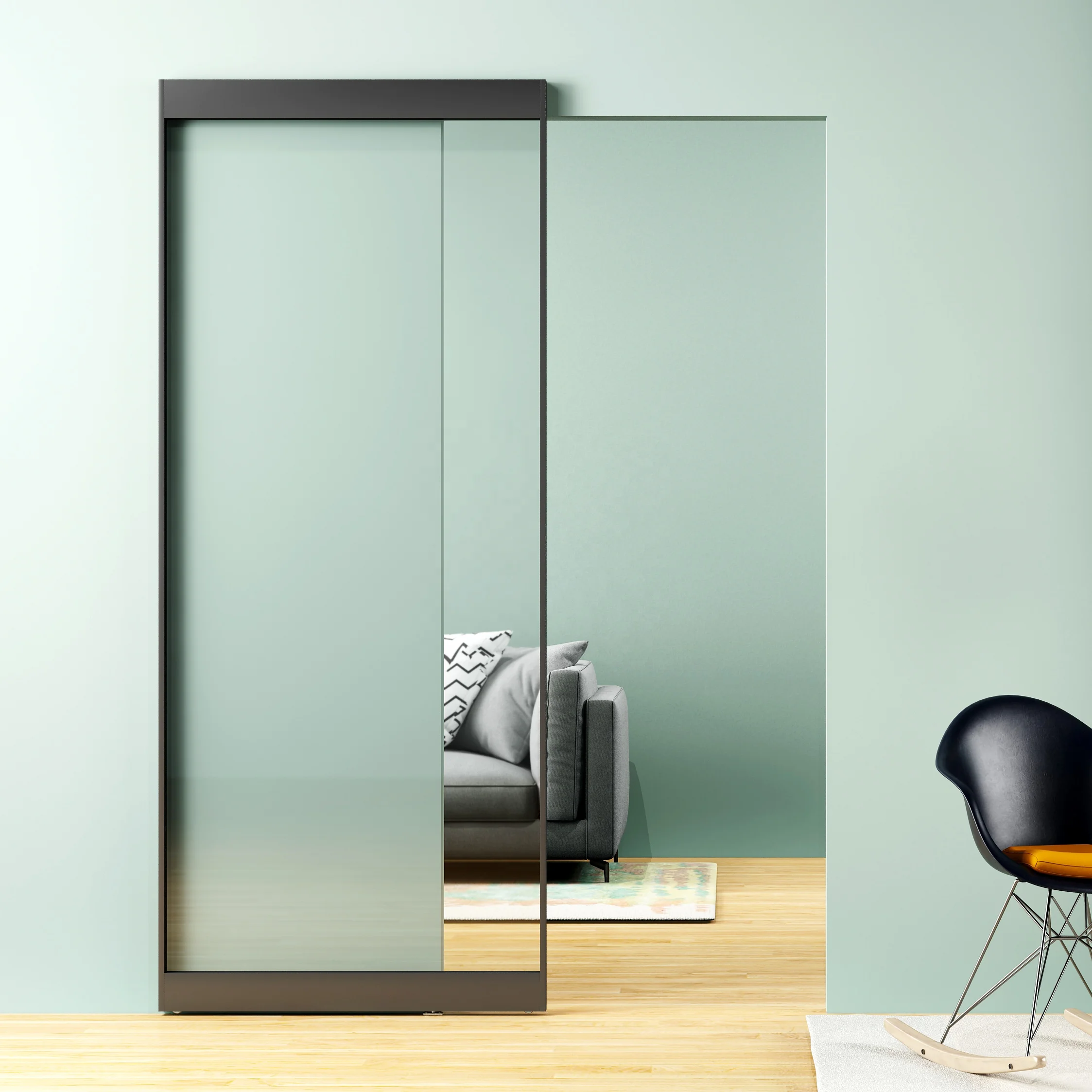 Concealed Sliding System With Soft Close Mechanism, GHOST SLIDING GLASS DOOR ALUMINUM