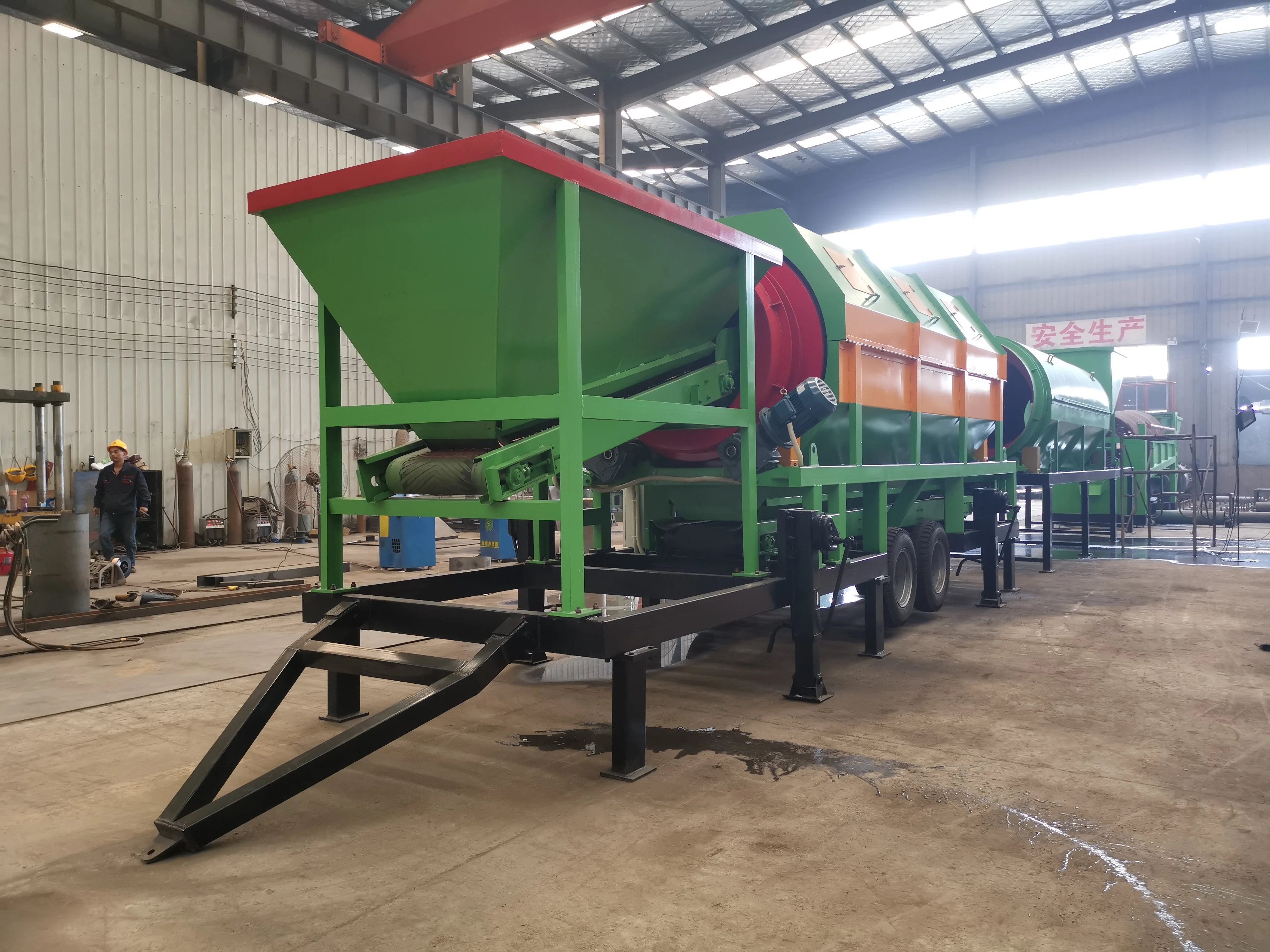 Rotary Drum Screen Sifter Electric Sieve Soil Screening Machine Trommel Screen Topsoil Screener Sand Screening