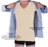 Men Deep V neck Beige