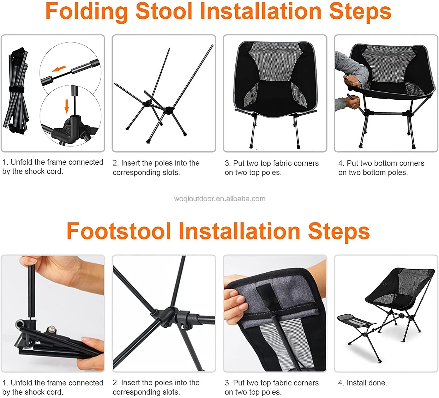 Woqi Outdoor Steel Folding Zero Gravity Relaxing Lounge Recliner Beach