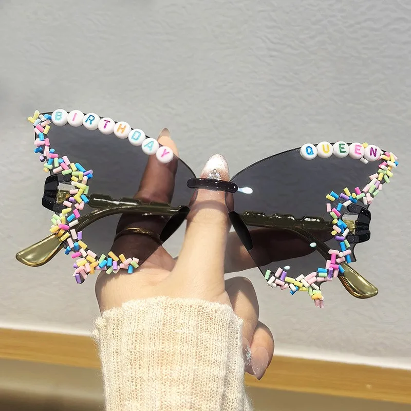 Trendy Rimless Women's Sunglasses with UV Protection
