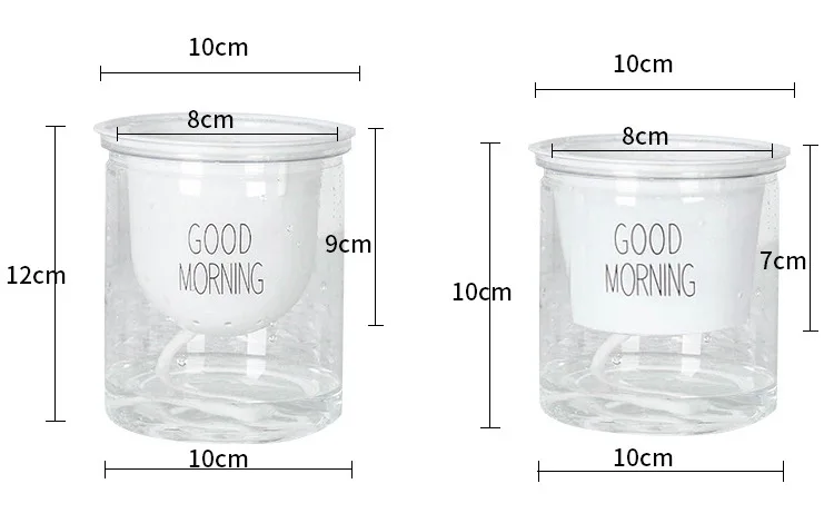 DEEPBANG комнатный офисный круглый гидропонный прозрачный горшок самополивающийся пластиковый цветочный