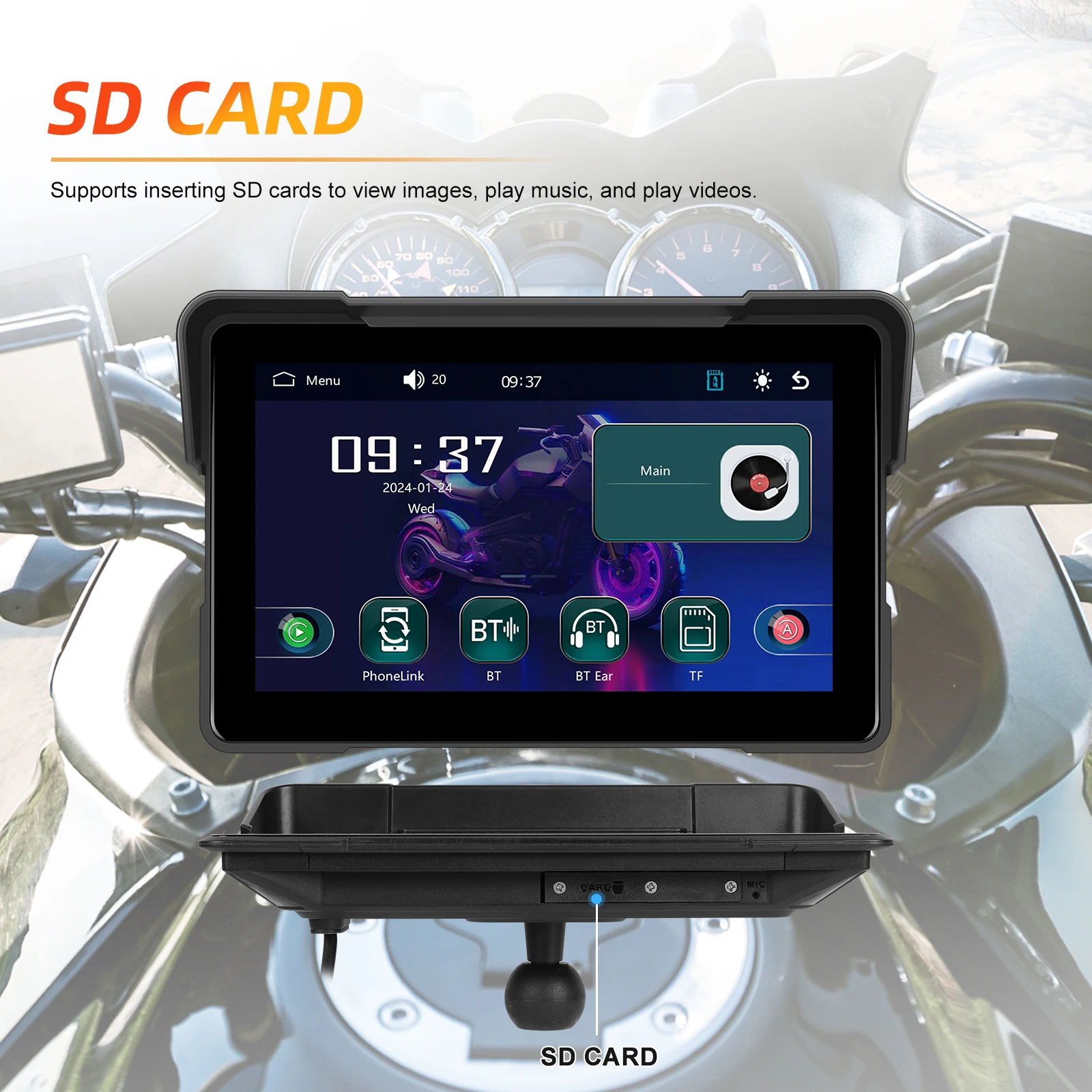 android auto monitor ip67 waterproof airplay android cast bt a3954-9