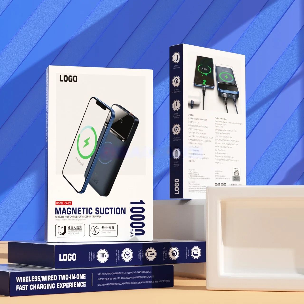 Accessory Paper Packing Box for Data Cable Charger Holder Wig Storage-Multifunctional Mobile Phone Eco-friendly Paper Boxes