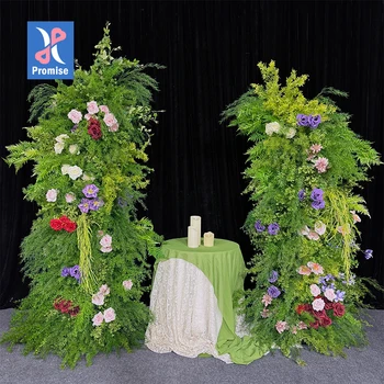 Promise 2025 Trendy Wedding Decoration Artificial Flower Arch Factory Price Wholesale Blue and Gold Flower Arch Design