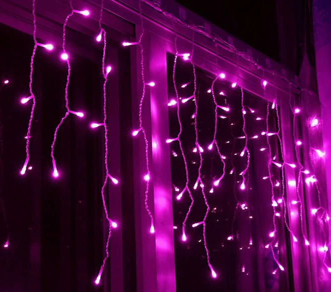 pink led icicle lights