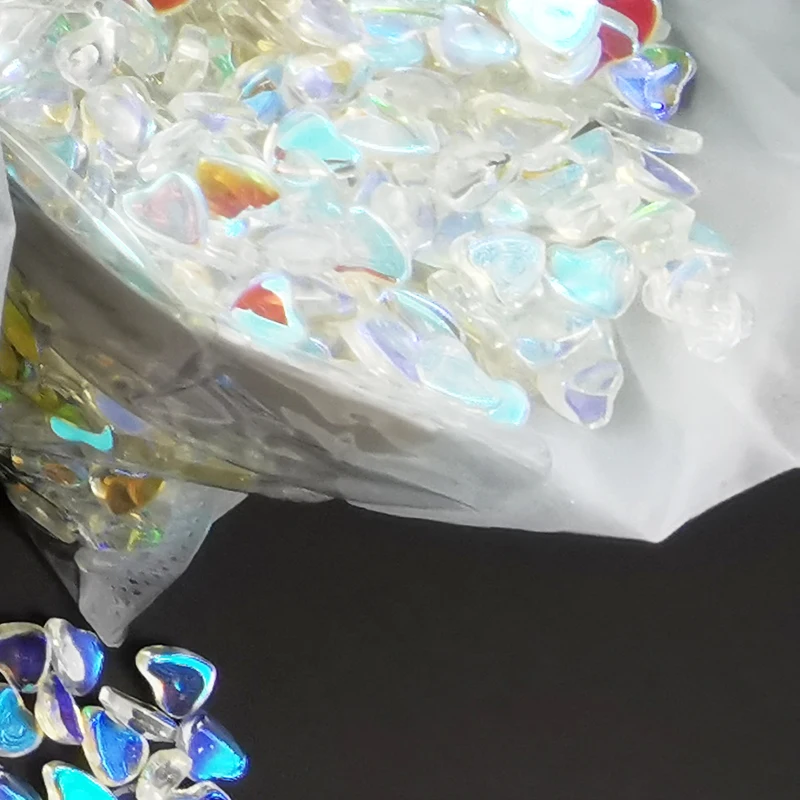 2021 New Style Dropshipping Bling Crystal Glass Colorful Back Beads Nail Heart Shape Flat Back Rhinestone.jpg