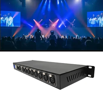 Stage Light Equipment DMX 8CH Splitter  DJ DMX Amplifier Stage Light Console DMX 512 Light Controller XLR Input and Output