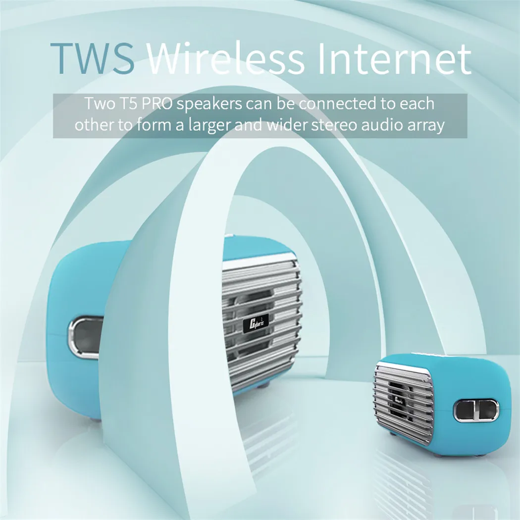 T5 Pro Speakers Storage Clearance 40W Power Retro Style Classical Blue Tooth Wireless Boombox