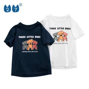 100% Combed Cotton Children'S T-Shirts Plain Dyed Knitting Fabric Print Kids T Shirts for Boys