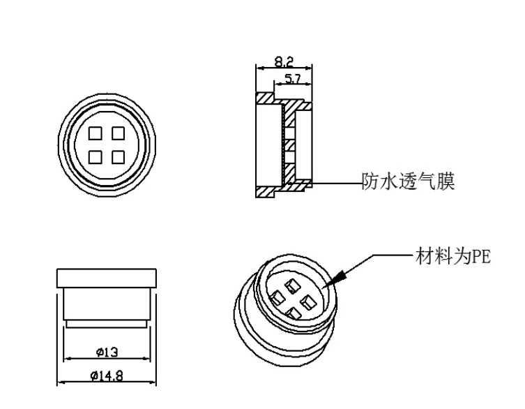 透气塞零件图图片