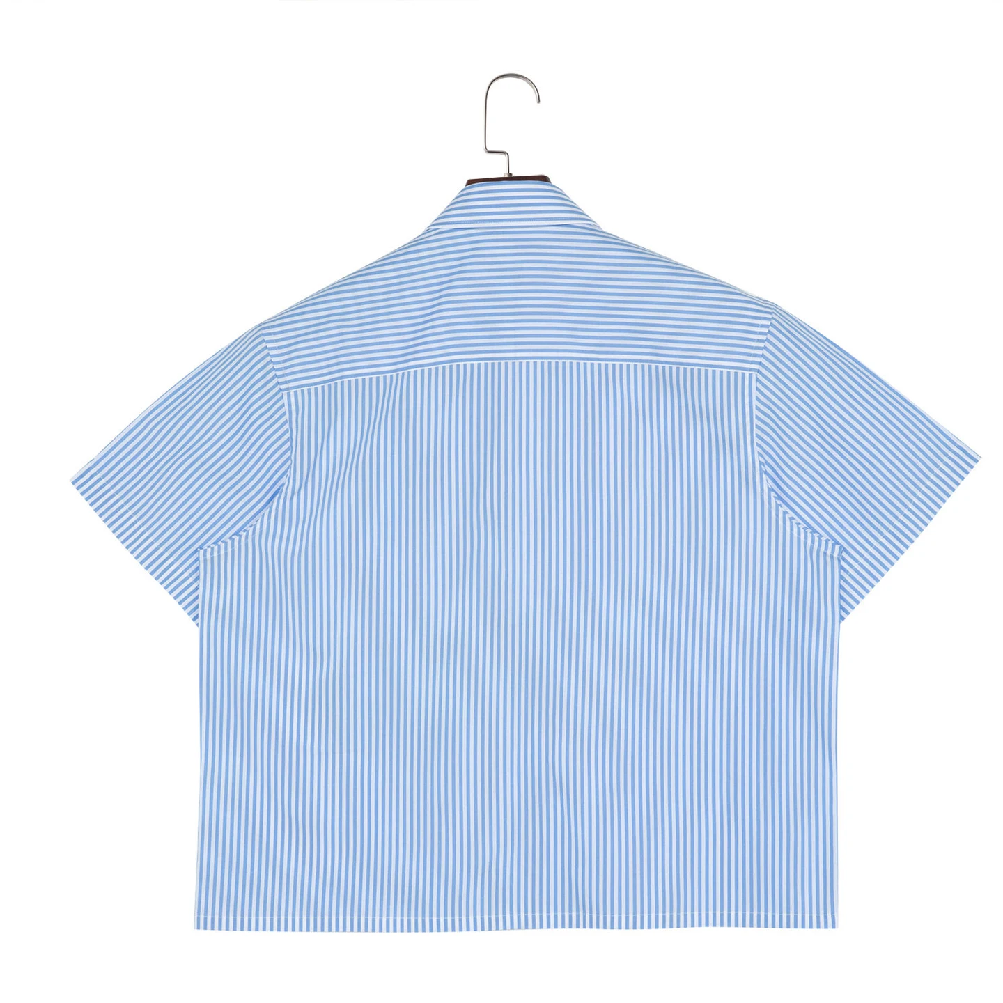 Custom Men's Striped Boxy Fit Summer Shirts 100% Cotton ODM Anti-Shrink Anti-Pilling Breathable Features Screen Printed Logo manufacture
