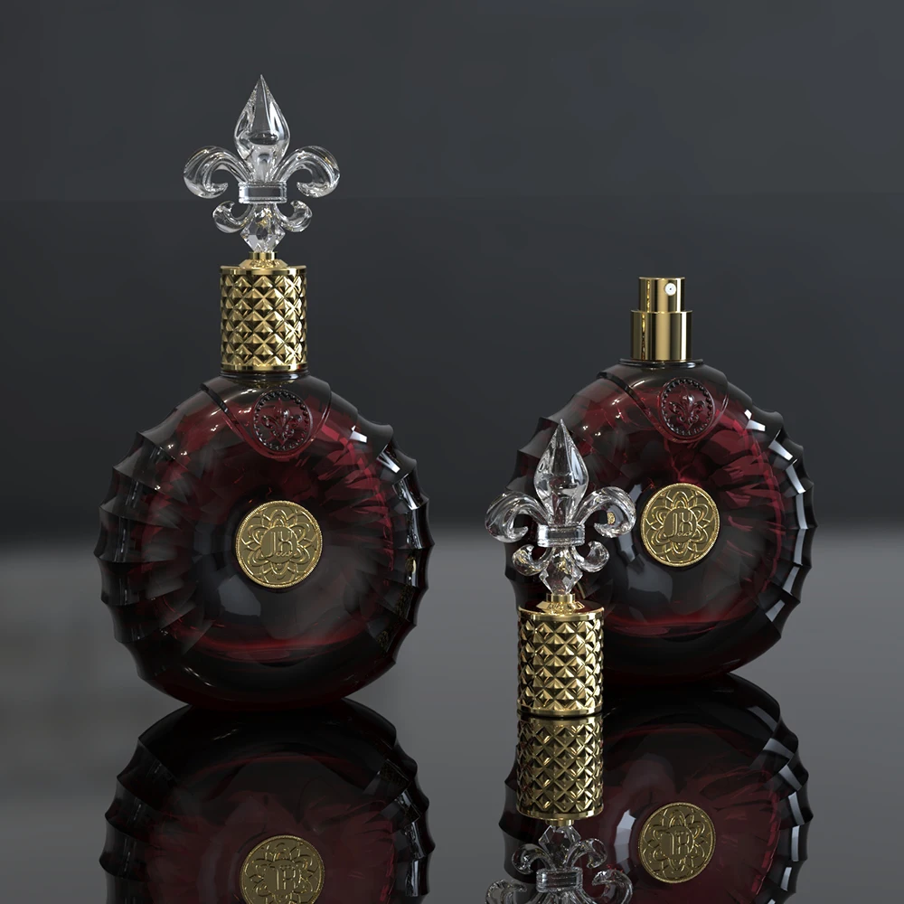 30ml ヴィンテージゴシック香水ボトル ガラス瓶 ブラックフロスト