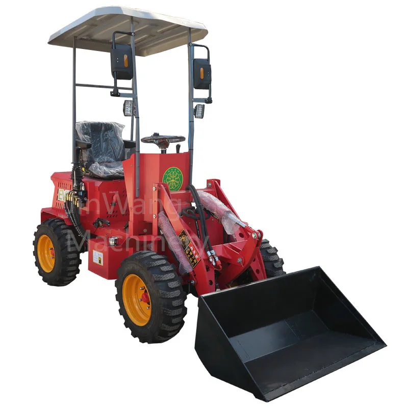 JINWANG Small 4 Wheel Mini Wheel Loader 400kg Compact Wheel Loader Heavy Machinery Loader