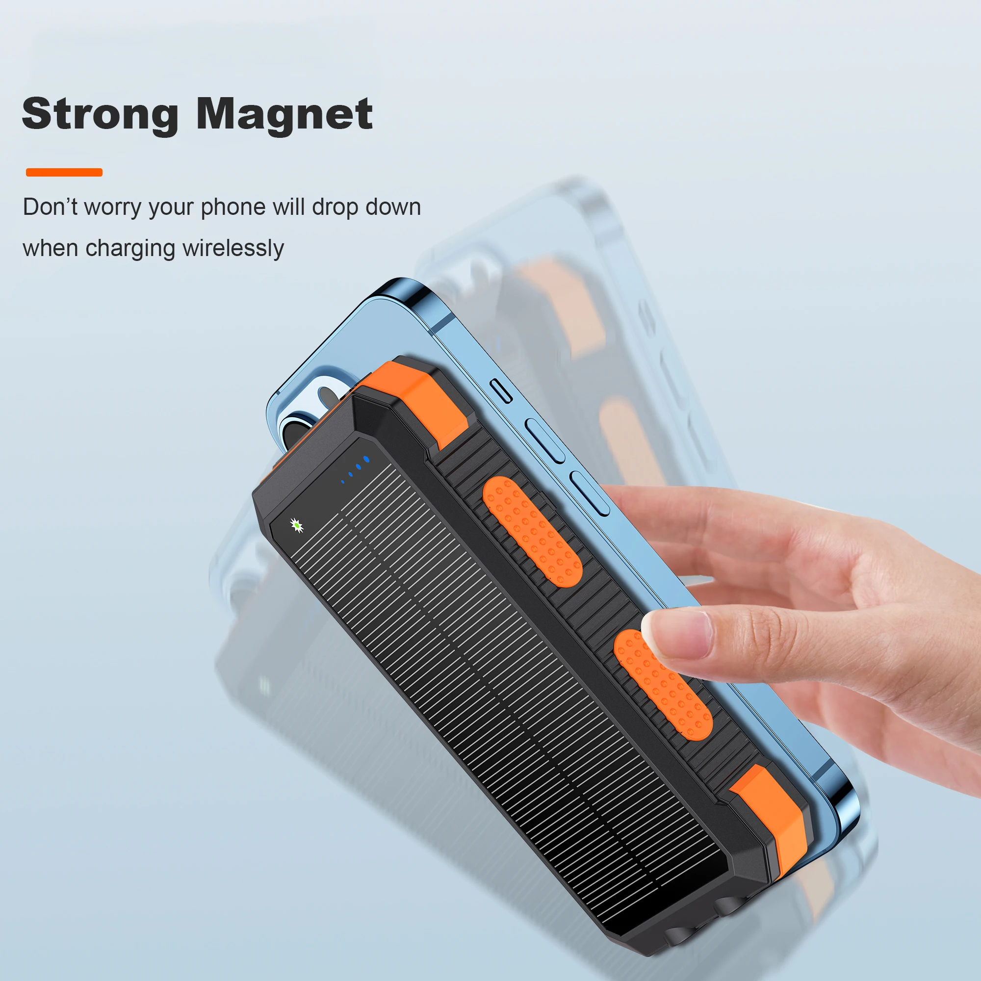 Wireless Solar Charger Battery Pack 20000mah Portable Sun Energy