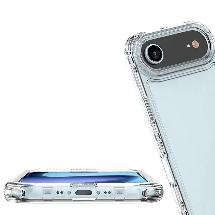 product 2 in 1 tpupc material mobile phone cases for iphone 17 pro and  17 air clear transparent shockproof with clear transparent-6