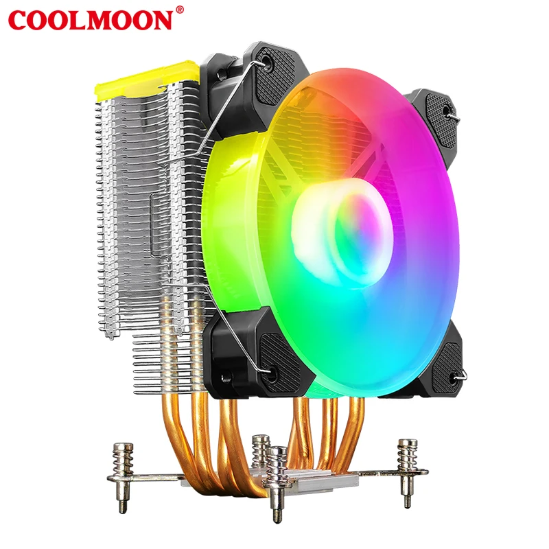 COOLMOON FROST X400 PWM Color LED air CPU Cooler for I3 I5 I7 AMD Processor 5V ARGB Mainboard Lighting Sync Heatsink