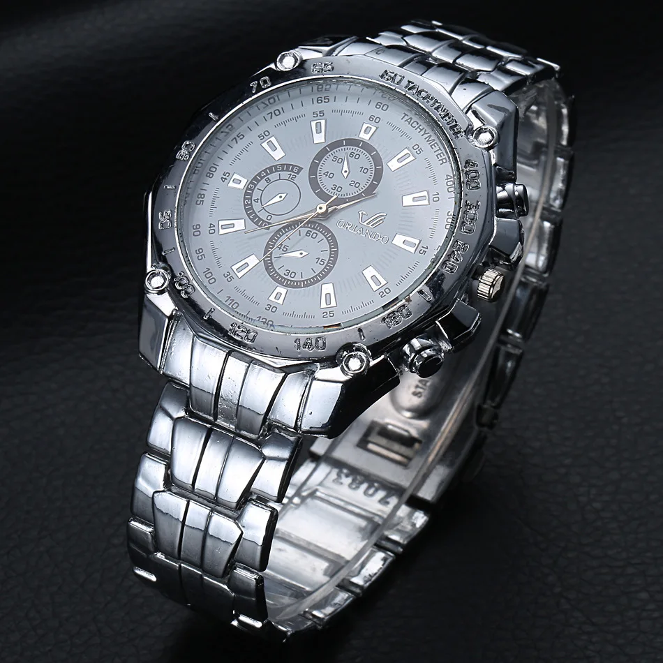 Men's Business Watch Luxury Stainless Steel Wristwatch