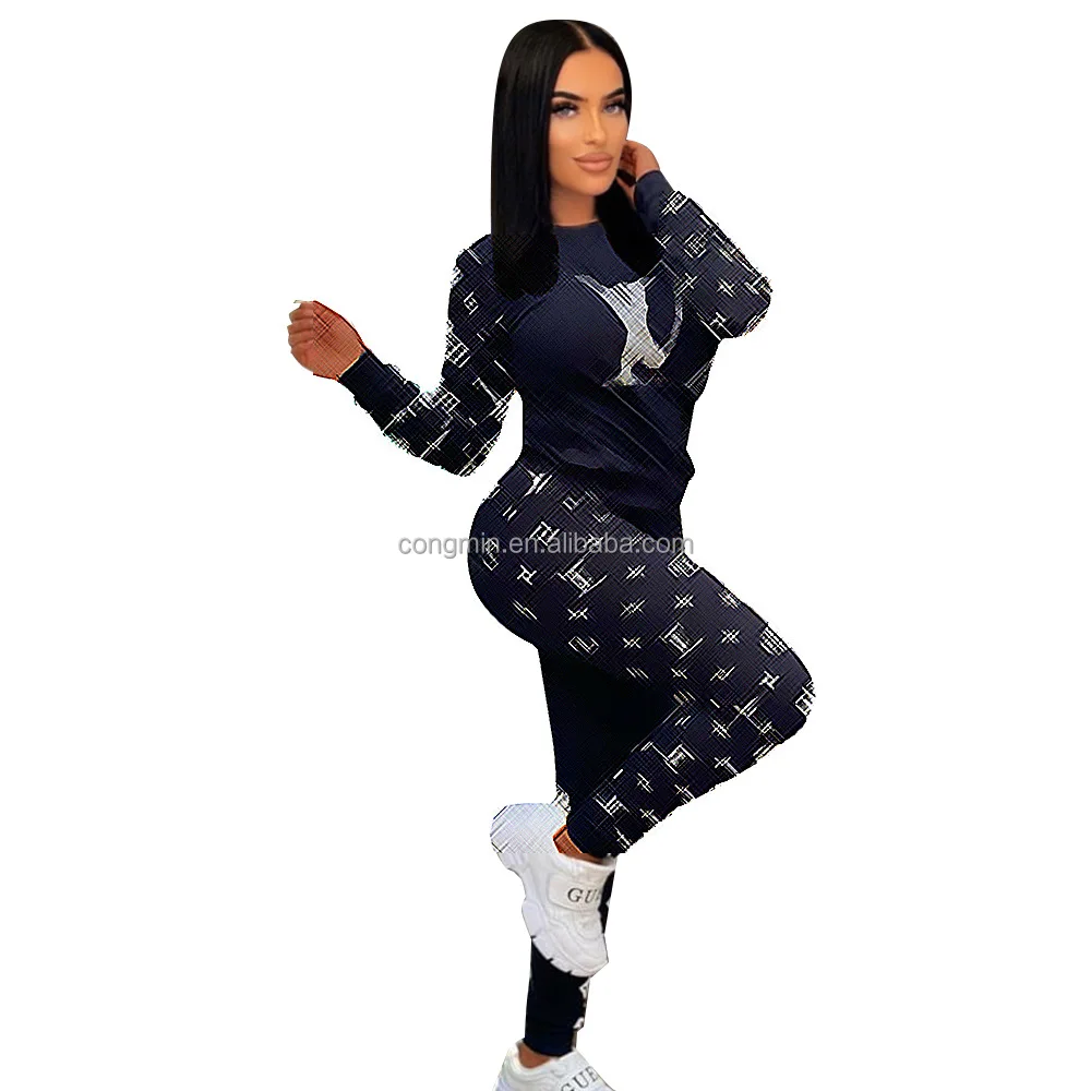 Fall Cotton Two Piece Set New Winter Women Clothes Casual Sports Suit ...