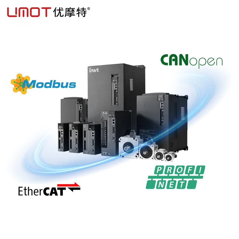 UMOT Servomotor Invt 7.5 Kw Servo 180mm 7.5kw 380v 22.5a 48n.M 1500rpm Cnc Servos 23bit Three Phase Servo Motor Driver Brake Kit