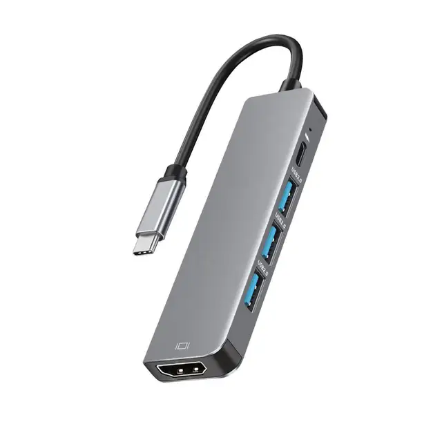 5 in 1 USB C Hub Docking Station USB3.0 Type C PD Charger HD 4K Otg Adapter Splitter for PC Macbook USB C USB Hub in Stock